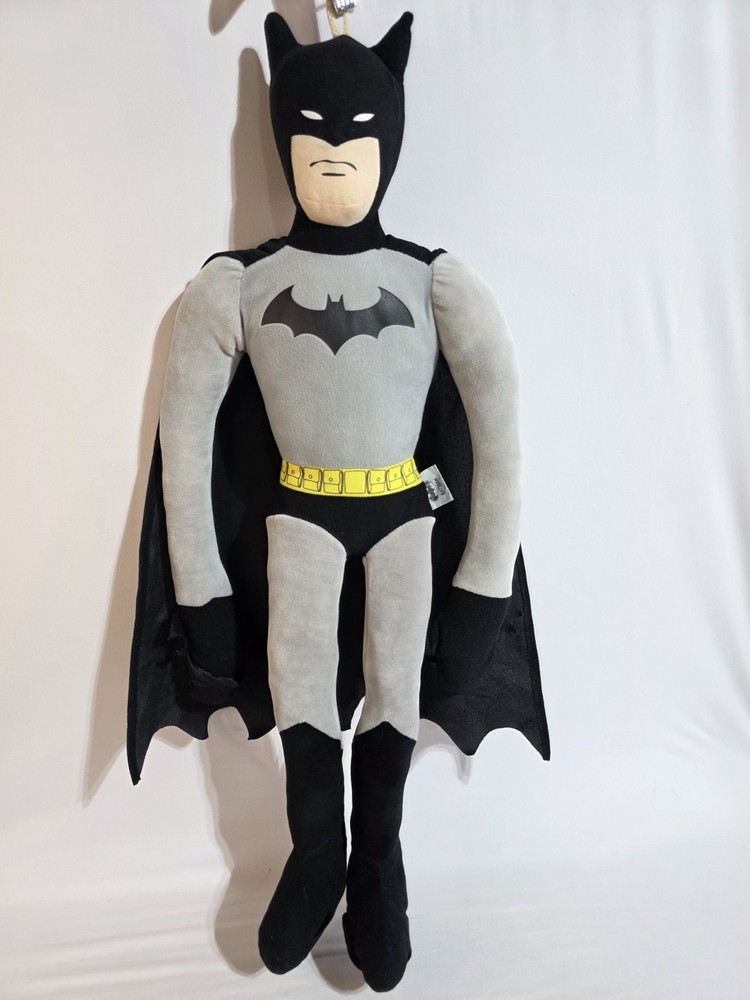 DC Comics Batman Plush 23″ Gray Black Yellow Belt Stuffed Doll Pre-Owned