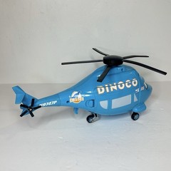 Disney Pixar Cars 2006 Dinoco Helicopter Playset w/ Mater Spins Rotor Read