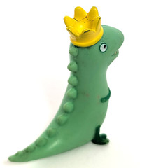 Peppa Pig Prince Mr. Dinosaur Yellow Crown 1.5 Inch Tall Sit & Stand 2023 T-Rex