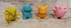 4 Vtg 1990’s TOMY Nintendo POKEMON Eraser Figure LOT Pikachu, Sqirtle, Sandslash