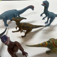 Lot of 9 DINOSAUR TOY FIGURES Assorted Variety Plastic With Bag