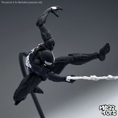 MESS TOYS Black Venom Symbiote Spider-Man Black Spider Action Figure Boxed