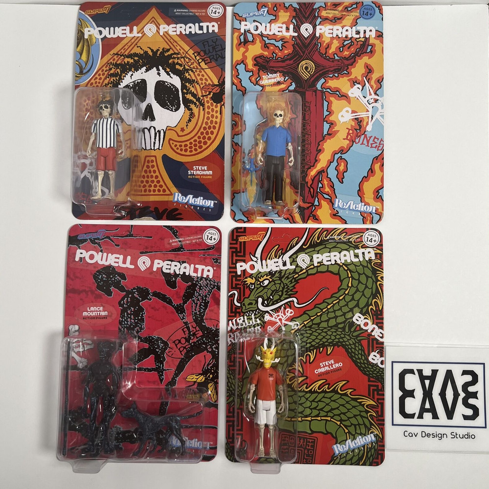Super 7 Powell Peralta ReAction Figures Full Set Color – Wave 1 (Set of 4) NEW