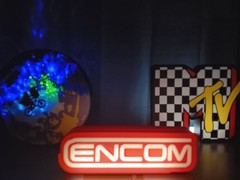 Retro Tron ENCOM logo lightbox sign for vintage style tron collection display