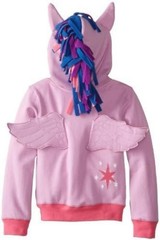 Girls Hoodie Purple Twilight Sparkle 4T Zip Up 3D Wings & Mane Halloween