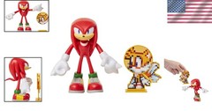 Sonic The Hedgehog 4-Inch Knuckles Toy Figure – Bendable, No Batteries Required