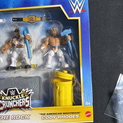 WWE Knuckle Crunchers Action Figures Mattel 3-pack WrestleMania Cena Rock Cody