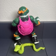 1991 Vintage TMNT Shell Slammin’ Mike Figure w/ Sewer Snake Ninja Turtles