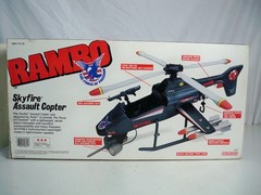 K26i94271 SKYFIRE ASSAULT COPTER W/ BOX 100% COMPLETE RAMBO VINTAGE 1985 COLECO