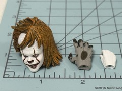 NECA IT Pennywise Clown Welcome To Derry Hand & Head 1/12 Figure Custom Part