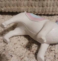 Ankyo Party Animals White Unicorn Dog Birthday Cake Topper Toy Pink Blue Outfit