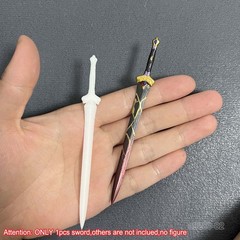 Painted 1/12 1/10 Cool Sword Weapon Model Decor For DIY 6″ Figure Body Toy