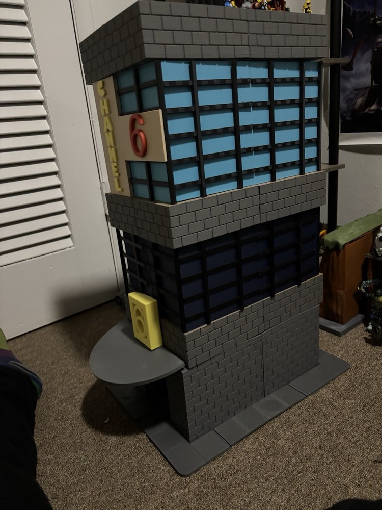 CUSTOM 3D PRINT TMNT Channel 6 News Building 1/18 Scale For JOY TOY FIGS