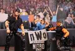WWE Mattel WCW/NWO Monday Nitro Announce Table With Changeable Logos Accessory