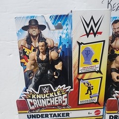 Set of 4 WWE Knuckle Crunchers Figures Wave 6 Undertaker Cena Rey Drew McIntyre