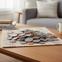 Realistic Play Money Set for Kids – 96 Plastic Coins for Learning & Play