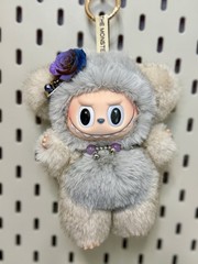 NEW Custom Made MONSTERS Soft Cream & Gray PANDA BEAR Plush Pendant Doll