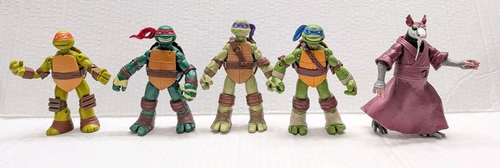 TMNT 2012 Action Figure Lot Of 5 Ninja Turtles & Splinter Playmates
