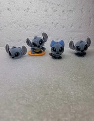 Disney Doorables Flocked Stitch Set of 4 Surfer Laying Hero and Puppy Pose
