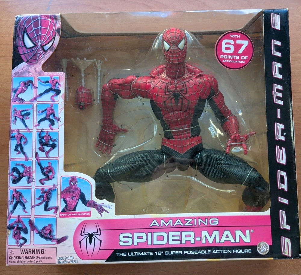 2004 Toy Biz Spider-Man 2 Amazing Spiderman Super Poseable 18″ Action Figure