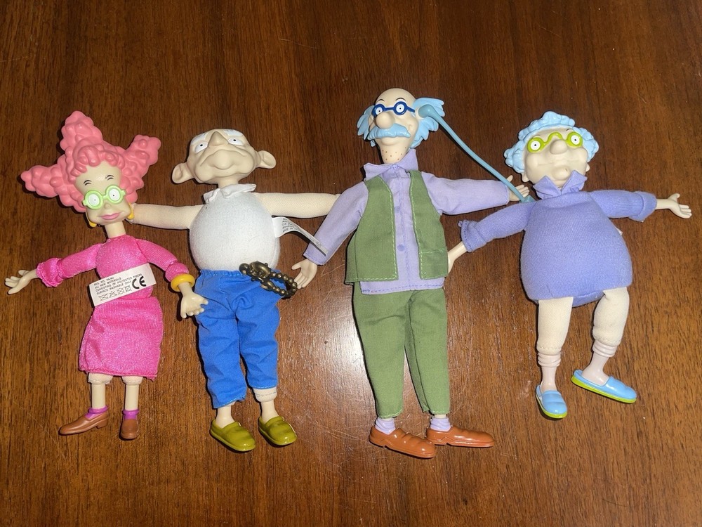 4 Mattel Rugrats Toy Dolls Pickles Family Didi Grandma Minka Boris Lou 1990s