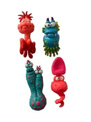 1988 World Of Wonder Germs Lot Of 4 Toys In Fair Condition