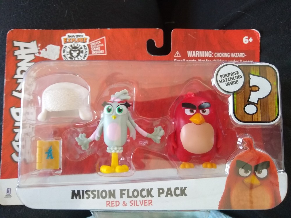 Angry Birds Mission Flock Pack Red & Silver 2″ Surprise Hatchling Inside NEW