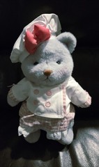 *Limited Edition*Handmade Fully Jointed 12inch Blue Bakery Chef Teddy Bear 2025