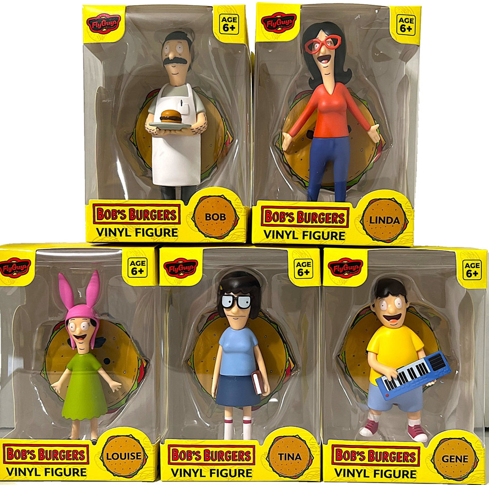 Bob’s Burgers Set Of 5 Tina Louise Gene Linda Bob 4″ Figures Culturefly NEW NIB