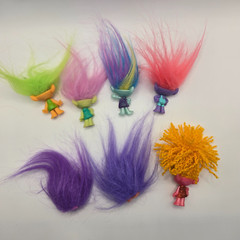 Trolls mini figures hard plastic Dreamworks DWA Lot Of 7 PVC Cake Toppers Toys