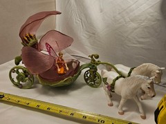 Schleich Bayala Ice Sleigh w/ Ki-Kuki Ice Cat & Elf Carriage w/ Fairies & Horse
