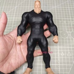 1/12 Scale Black Jumpsuit Model for 6” Romankey X COWL Big Guy Action Figure