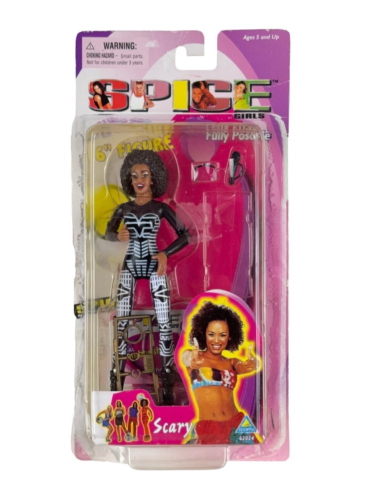 Vtg 1998 Spice Girls Scary Spice 6″ Figure Toymax On Card Loose Plastic Bubble