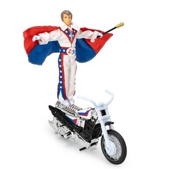 Evel Knievel Deluxe Silver High Jumper Stunt Cycle Extreme Jumps and Tricks