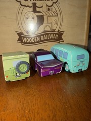 WOODEN DISNEY CARS PIXAR Wood FILMORE SARGE VW HIPPIE RAMONE Wooden