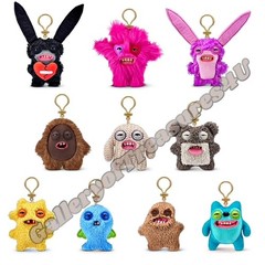 Mini Fuggler Keyring Clip On Bag Plush 5″ Funny Ugly Monster Green Blue Red