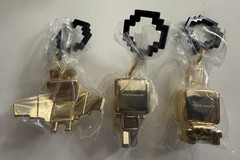 Minecraft 24k Gold Backpack Hanger Series 2 Complete Set of 3 Brand New Open Box