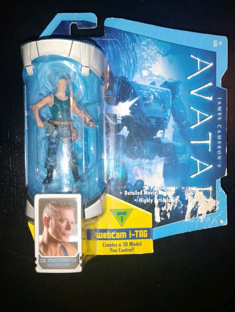 2009 Avatar Movie Col Miles Quaritch Action Figure 4″ in Mattel Webcam i-Tag New