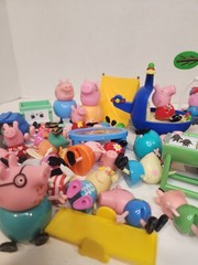 Lot Of 40 Peppa Pig Figures Accessories Helicopter TV Table Grill Tent Playgound