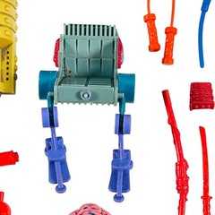 TMNT Playmates Mixed Toy Parts Lot Technodrome Pogocopter Parachute Weapons READ