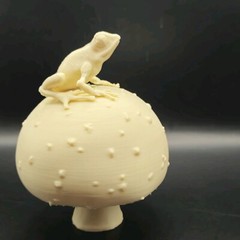 Poison Dart Frog Mushroom Wild Animal Decor Figurine Room Decor 3D unpainted