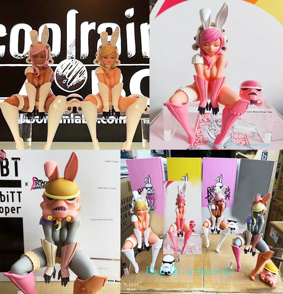 New Coolrain Labo Rabbit Trooper Pure White Dark Grey Pink Red Model Toy Figure