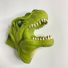 Lot of 3 Realistic T-Rex Dinosaur Heads Hand Puppets Soft Rubber Silicone
