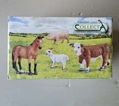CollectA farm series new in box (shopworn). bull, calves, pig , piglet