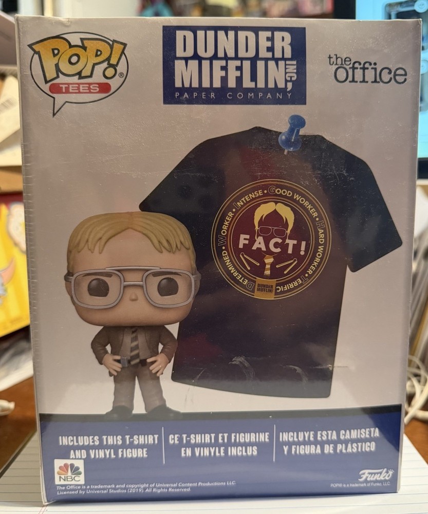 NBC THE OFFICE DWIGHT POP & TEE DUNDER MIFFLIN FUNKO EXCLUSIVE BUNDLE NEW XXL 2X