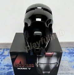 Autoking Iron Man Mk5 Black 1:1 Helmet Wearable Voice-control Mask Cosplay Gift