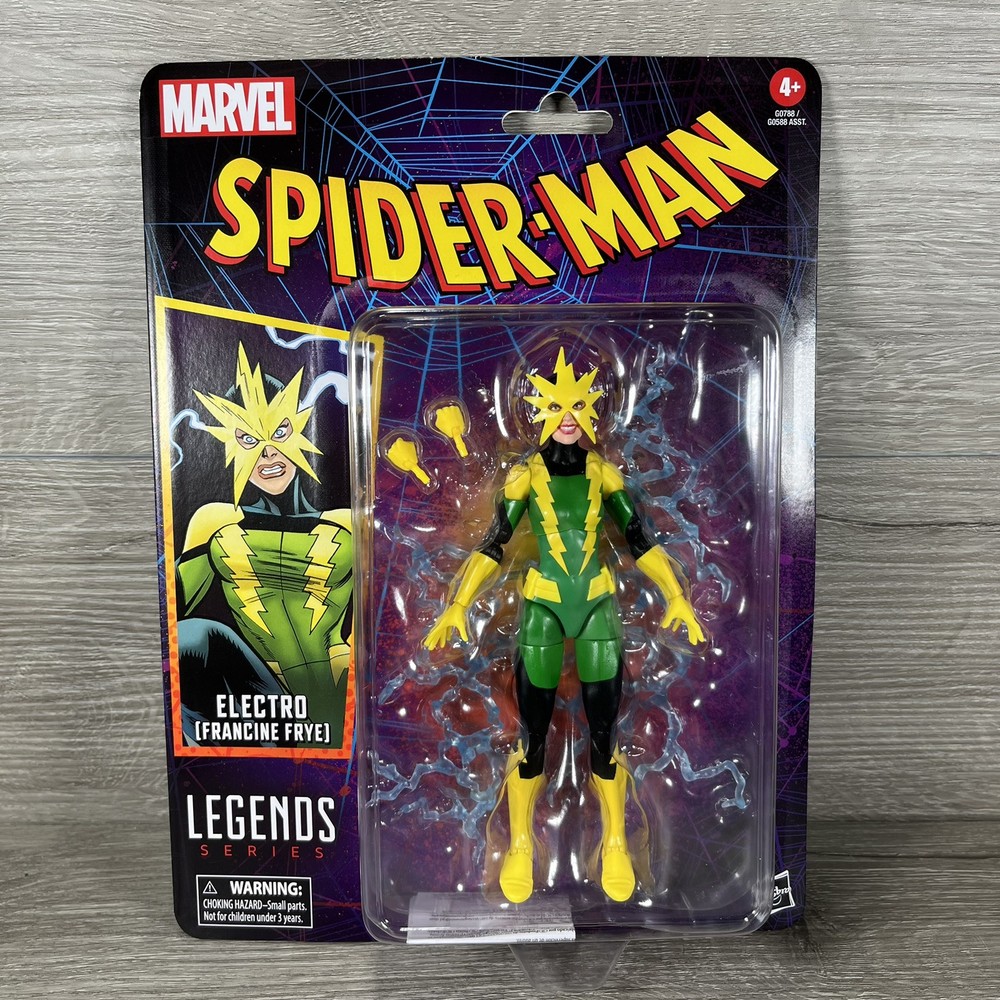 Hasbro Marvel Legends Spider-Man Retro Cardback “Electro Francine Frye” – New