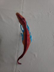 PLASTIC MULTICOLORED DINOSAUR Sounds 11″ LONG TESTED VIDEO