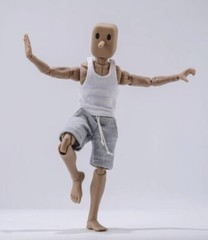 1/12 male classic white vest & gray shorts for 6″ figure Nota Mezco MixMax ❶USA❶