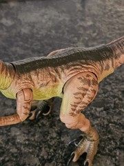 Velociraptor Echo Amber Collection JURASSIC PARK Mattel Articulated Tail Flaw